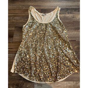 Express sequins gold tank top woman’s medium